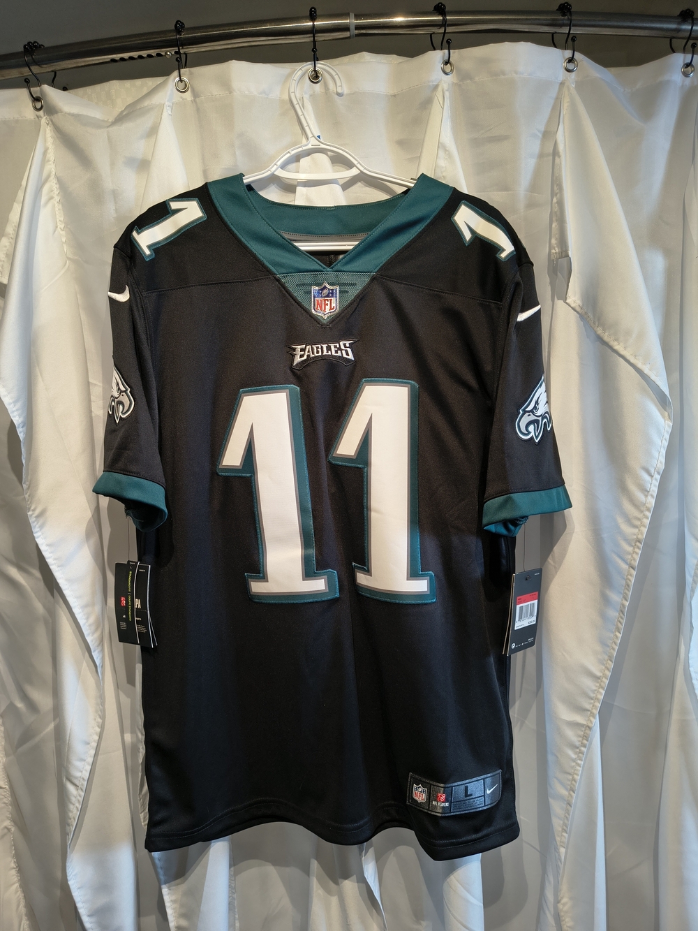 Nike Philadelphia Eagles #11 Black Teal Football Jersey